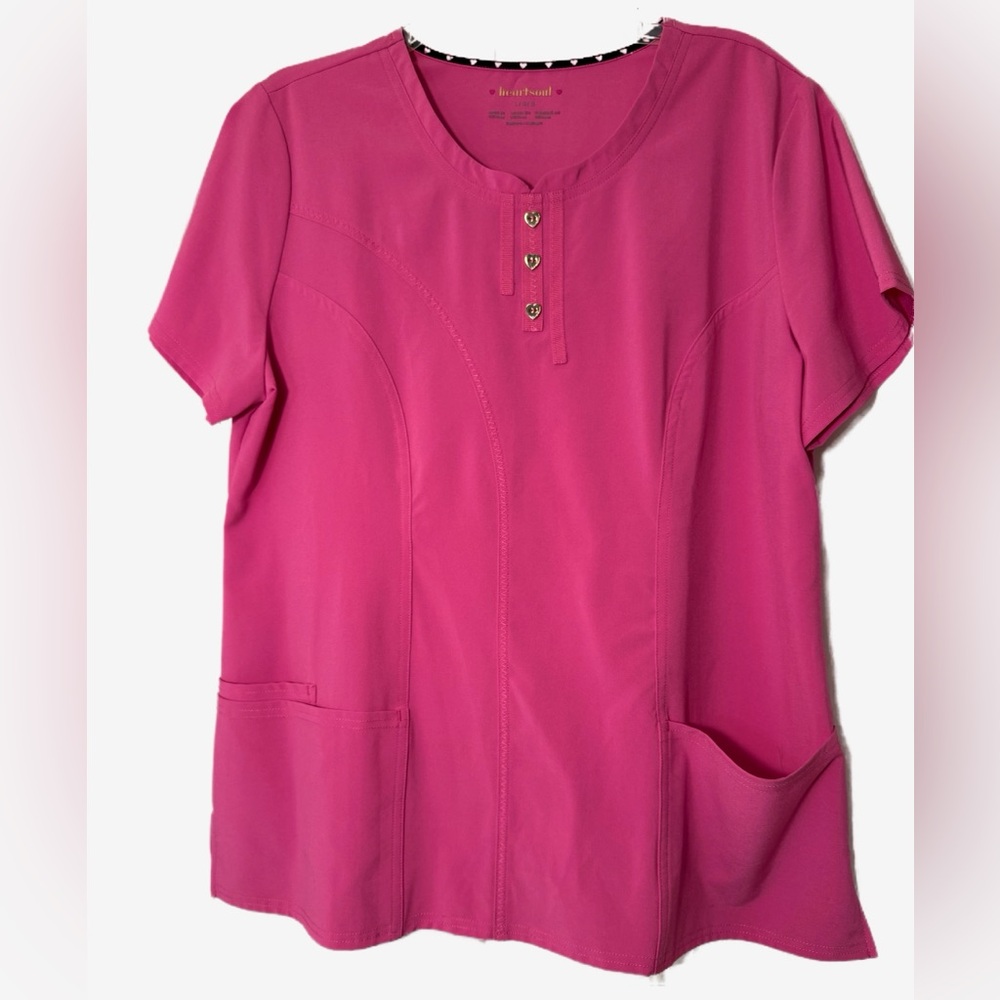 HEARTSOUL Scrub top Bright Pink Large